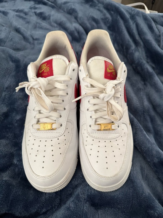 Nike Shoes - Nike White Sneakers with Red and Gold Accents